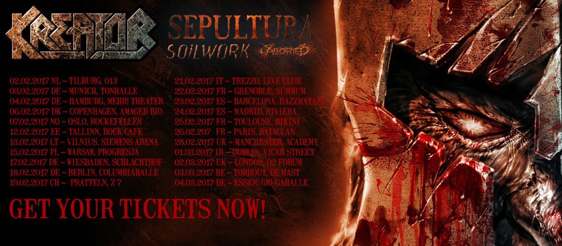 Wiesbaden: Kreator mit Sepultura & Soilwork auf Europa-Tour