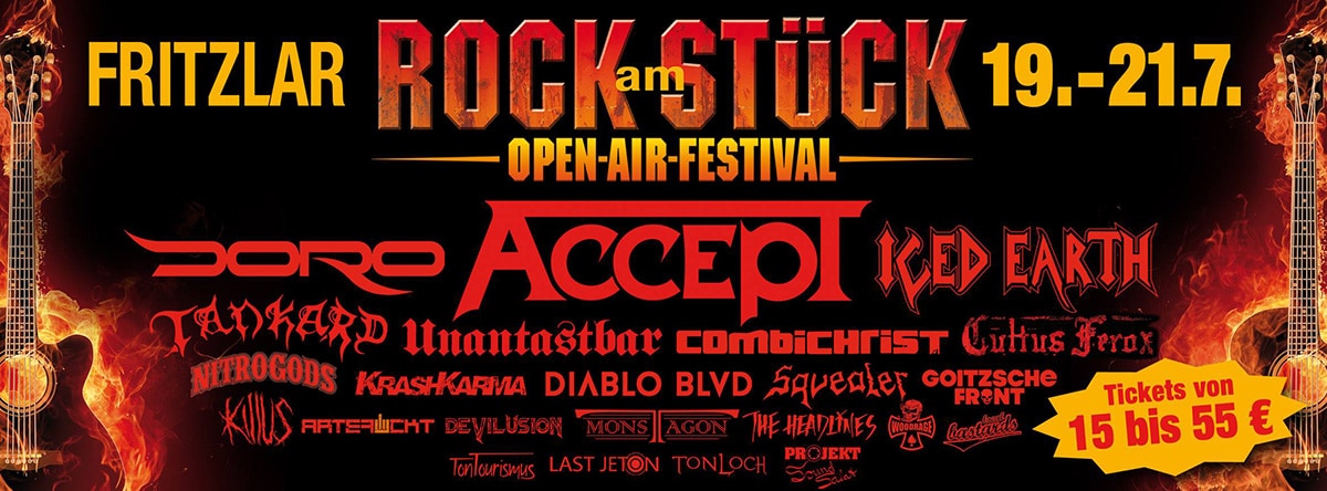 Fritzlar: 10. Auflage von Rock am Stück mit Accept, Doro, Iced Earth uvm.