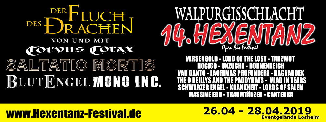 14. Hexentanz-Festival: Losheim am See rockt vom 26.04. bis zum 28.04.2019