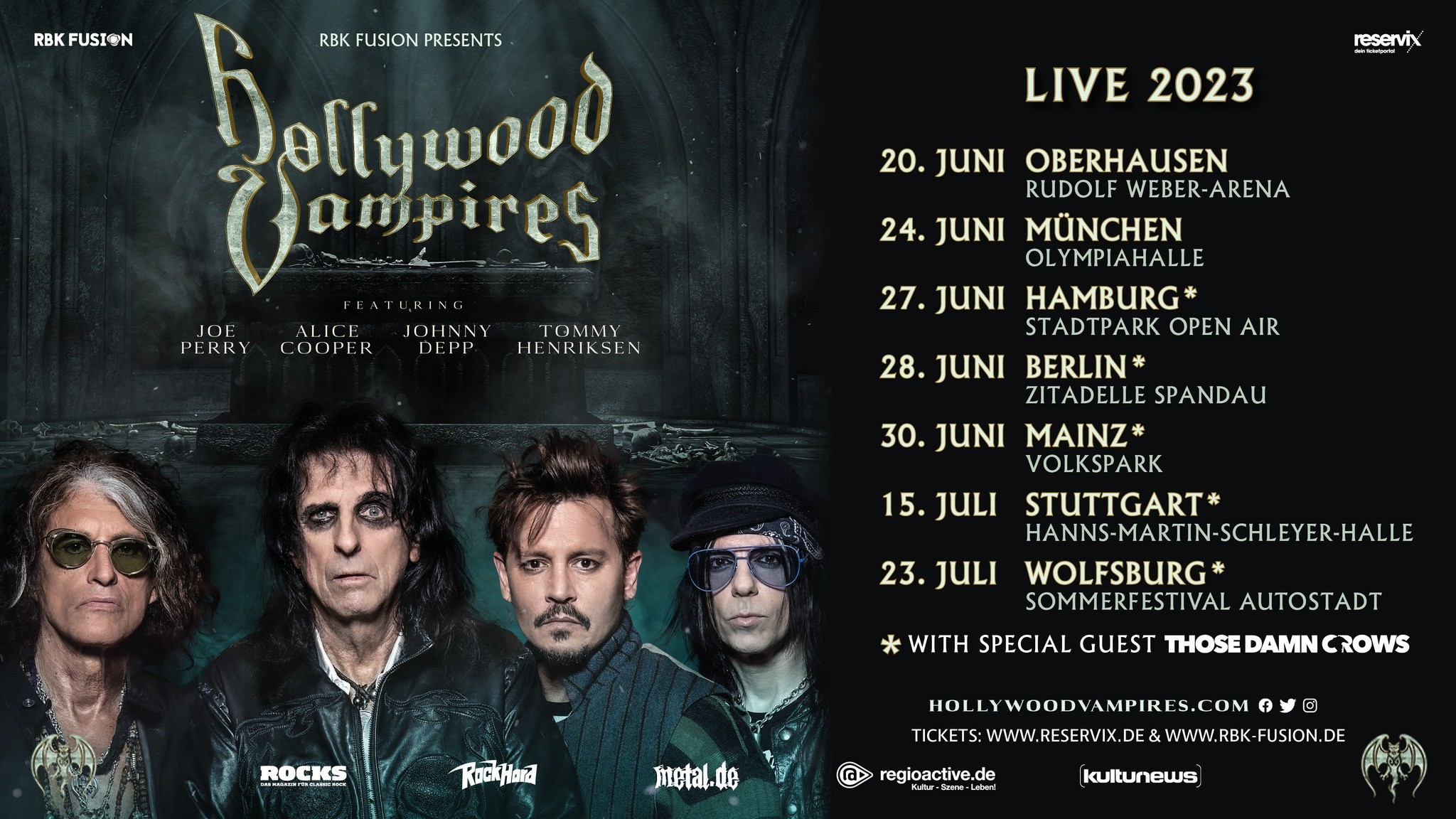 Hollywood Vampires bei Summer in the City Mainz – Zusatzkonzert in Wolfsburg