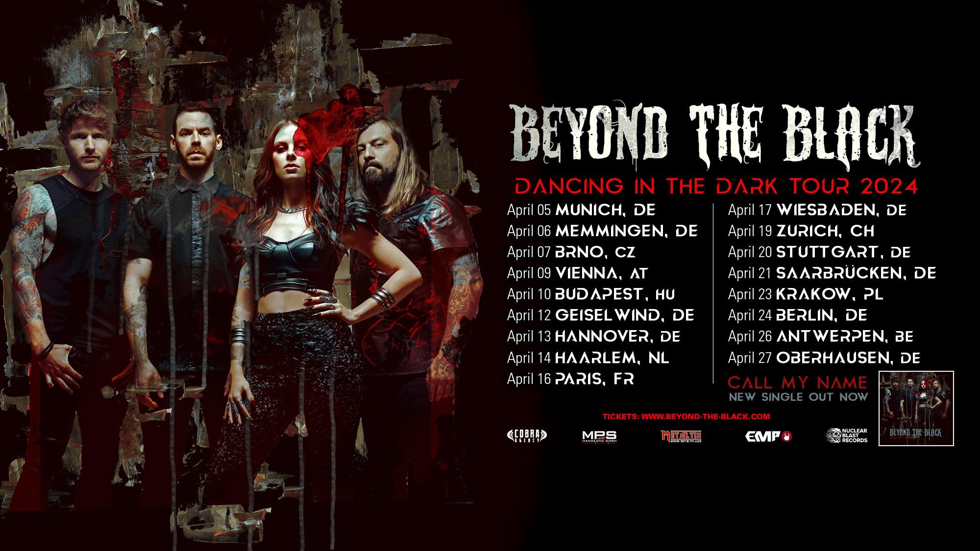 Beyond The Black im Frühjahr auf Dancing In The Dark Tour 2024 Wave