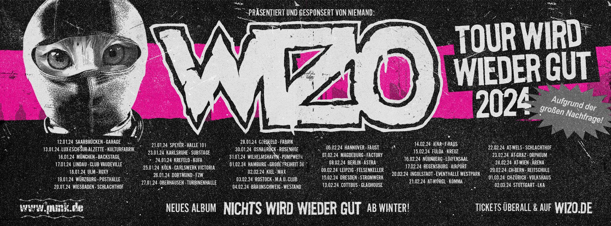 Tour wird wieder gut – WIZO mit neuen Album auf Klubtour