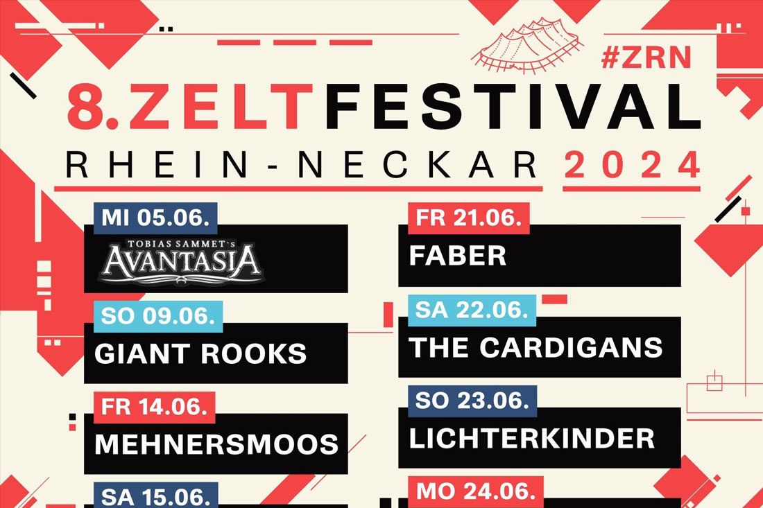 8. Zeltfestival Rhein-Neckar in Mannheim – Neubestätigungen