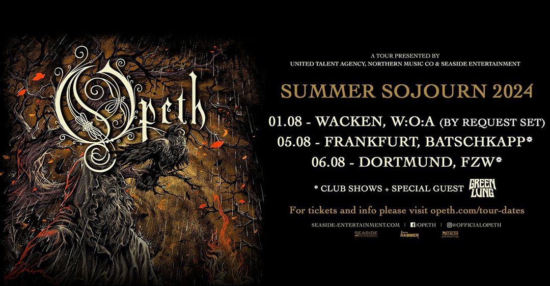 Opeth “Summer Sojourn 2024”: Wenige Konzerte in Deutschland