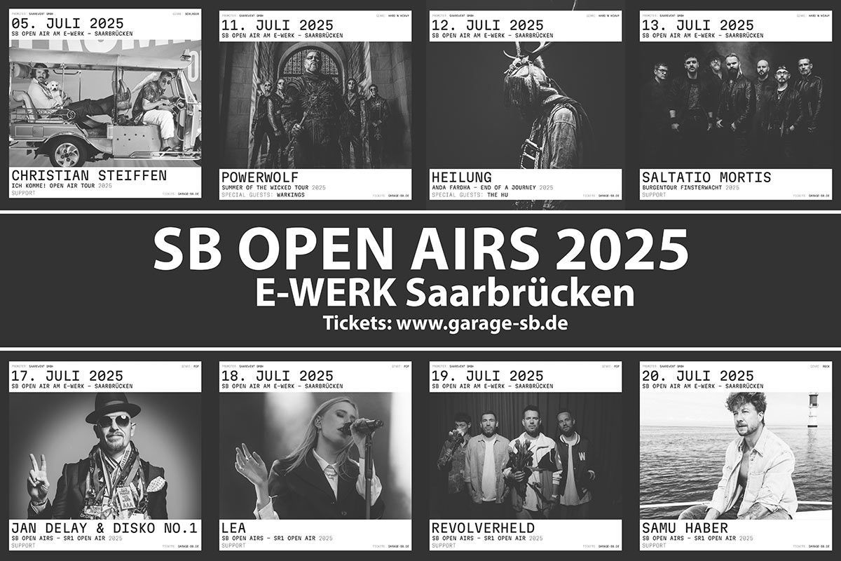 SB Open Airs 2025 mit internationalen Top-Acts am E-Werk Saarbrücken